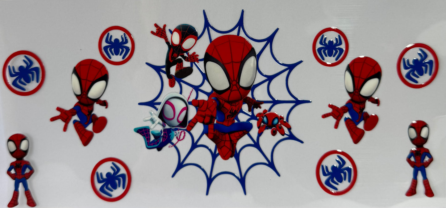 16oz UV DTF Libbey Wrap spider man red & blue #a70