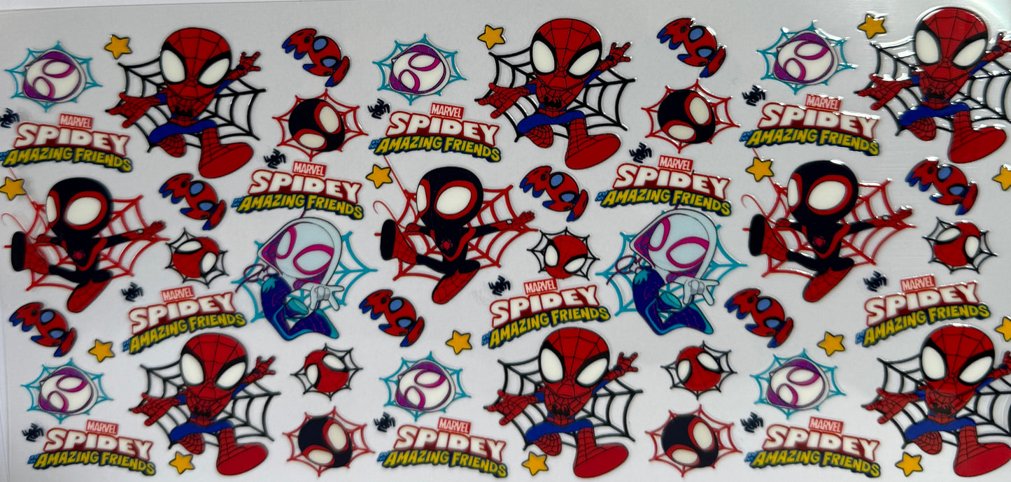16oz UV DTF Libbey Wrap Spiderman amazing friends #a44