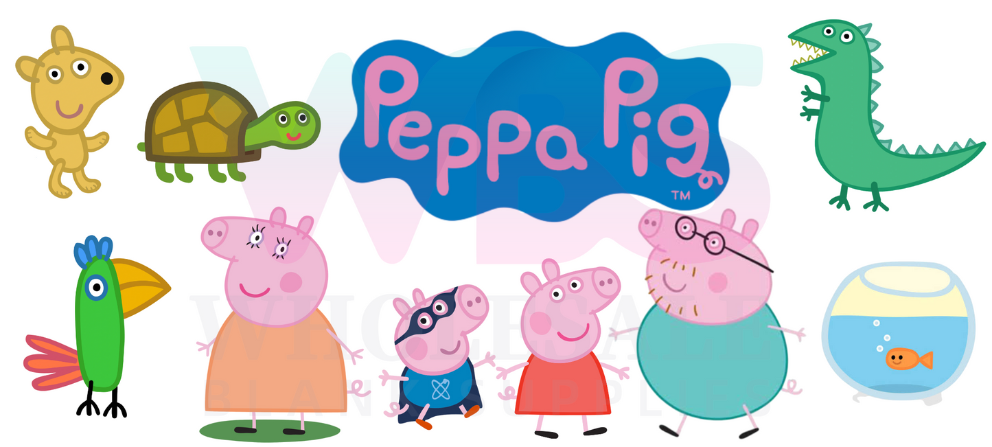 16oz UV DTF Libbey Wrap – Peppa Pig Kids #101