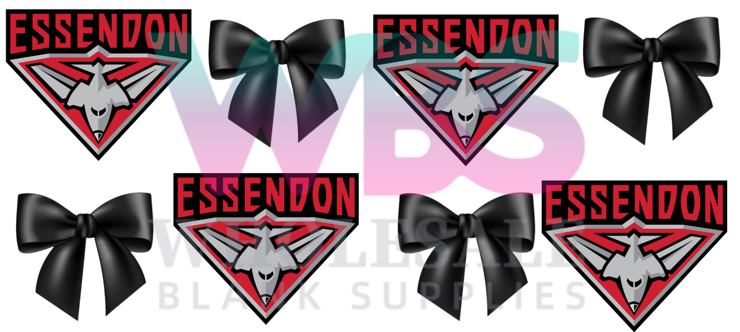 16oz UV DTF Libbey Wrap AFL essendon bows #a383