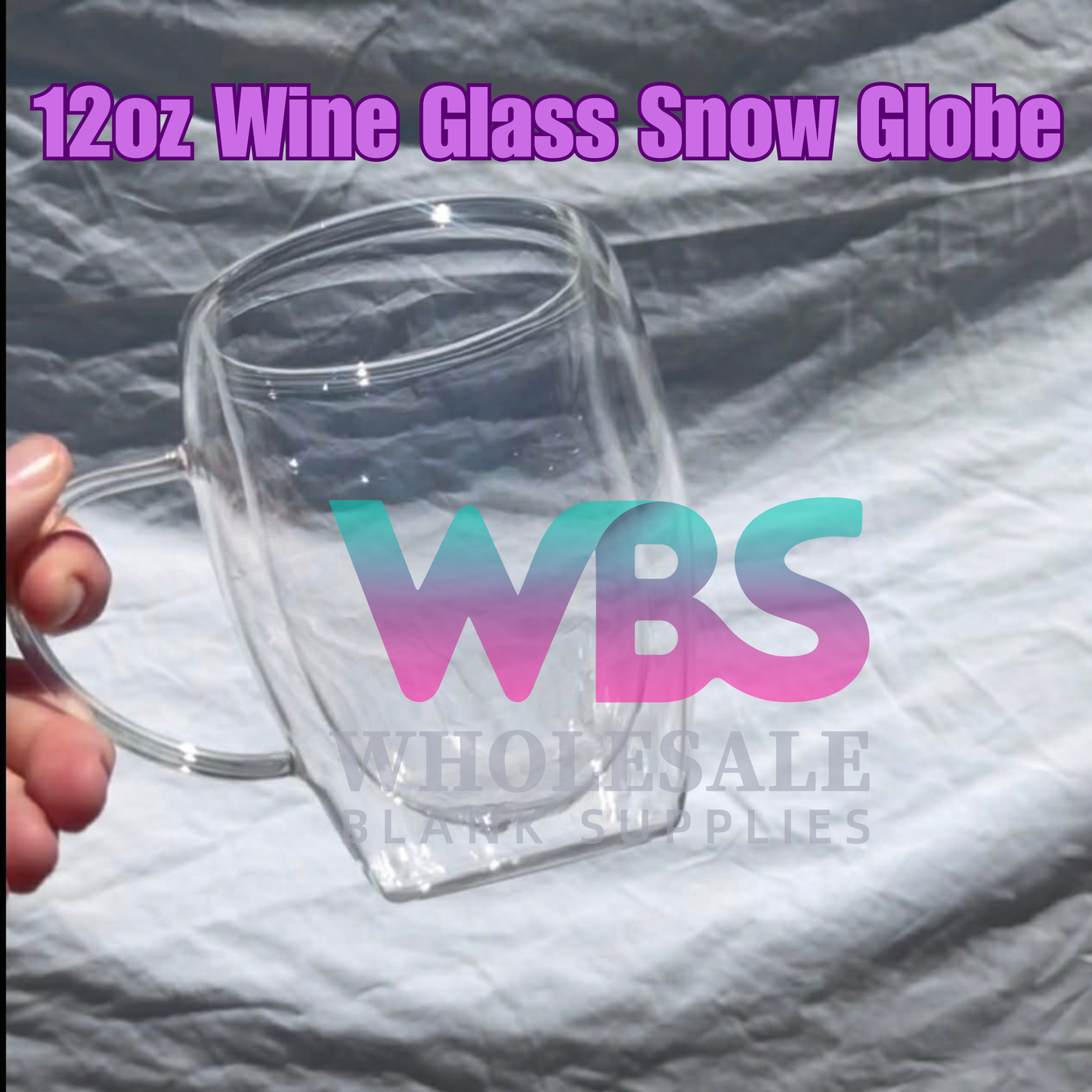 12oz Wine Glass Snowglobe Blank