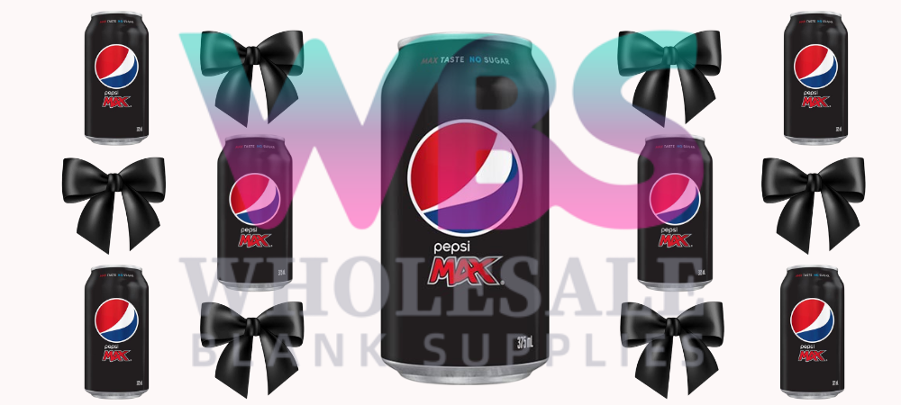 16oz UV DTF Libbey Wrap – black bow Pepsi Max #109