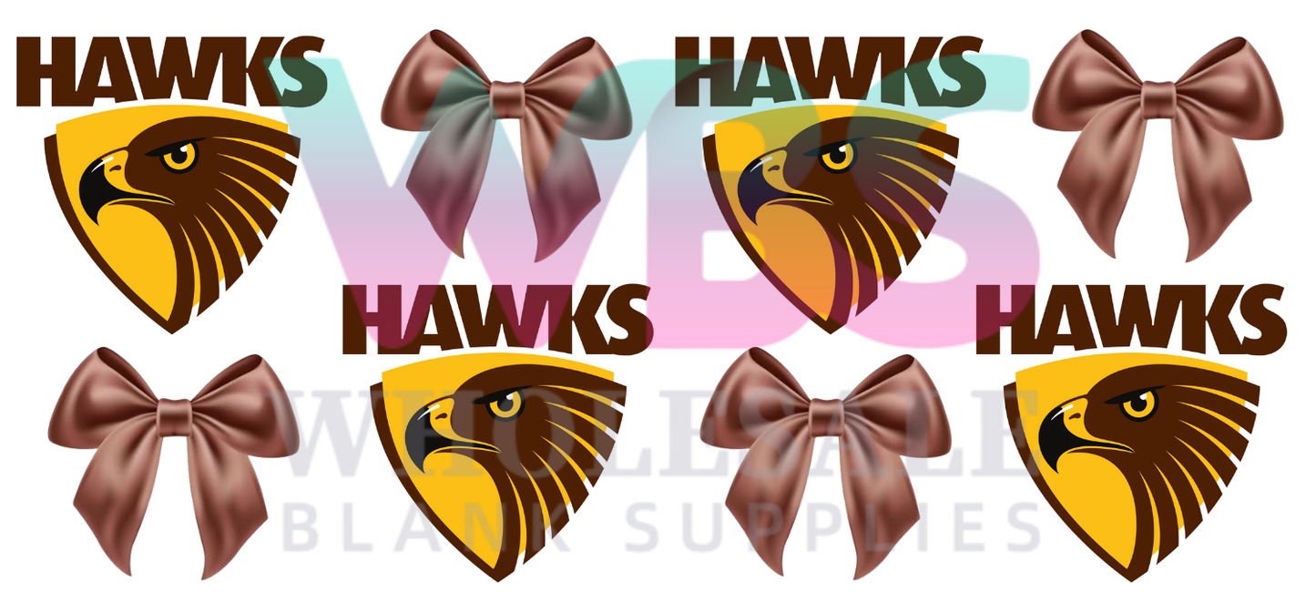 16oz UV DTF Libbey Wrap AFL Hawks BOWS #A371