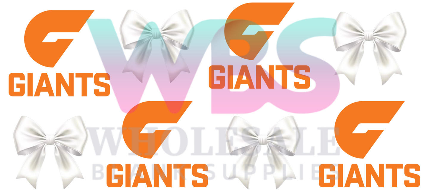 16oz UV DTF Libbey Wrap AFL giants bows #a406