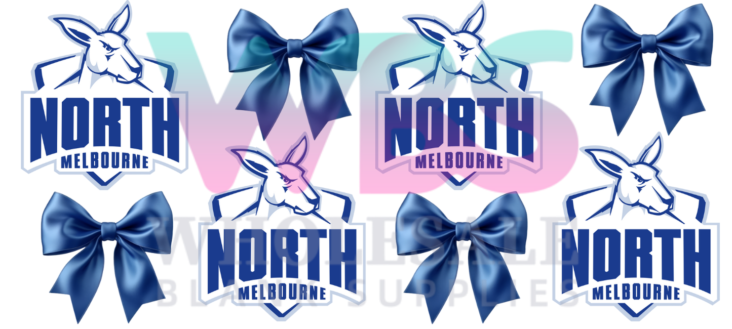 16oz UV DTF Libbey Wrap AFL north Melbourne bows #A374
