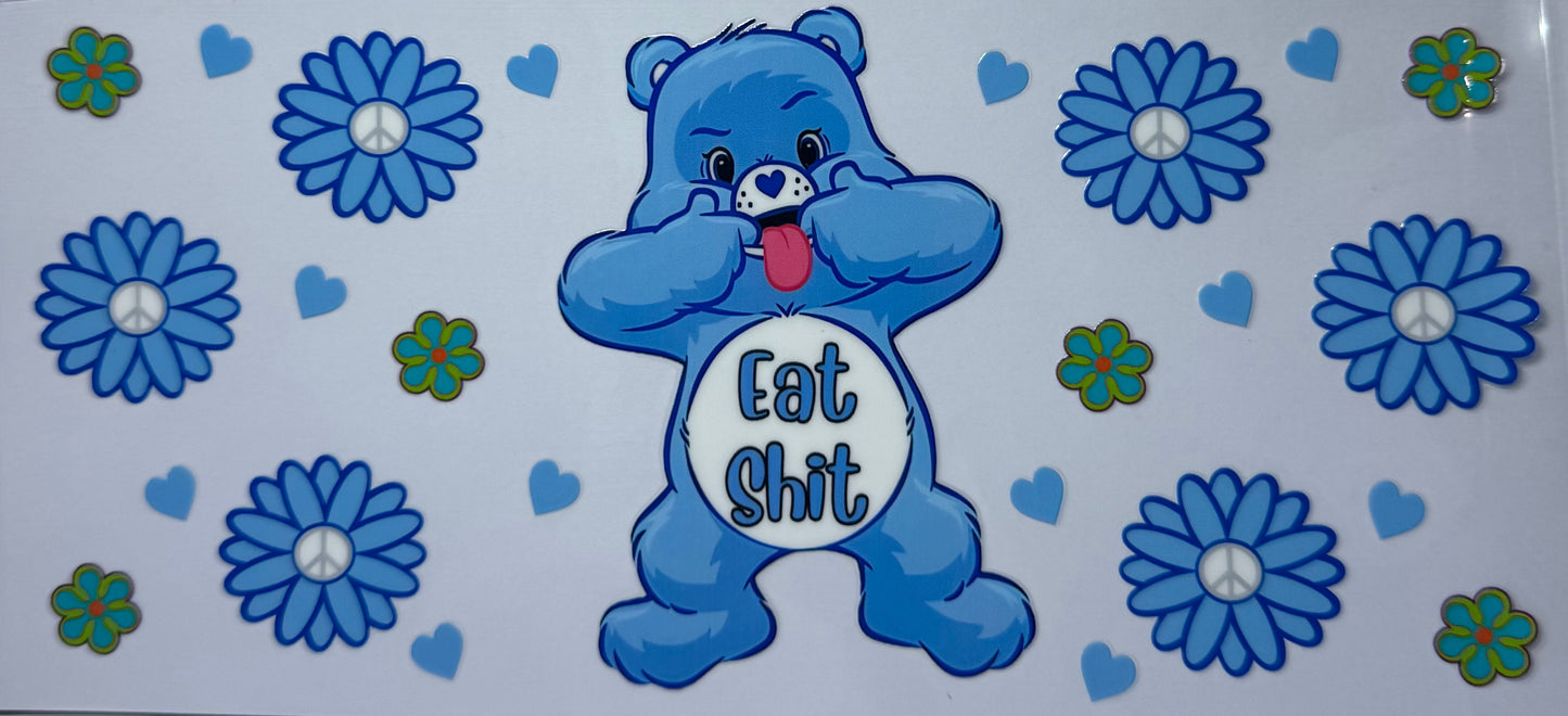 16oz UV DTF Libbey Wrap Care Bear eat shit #549