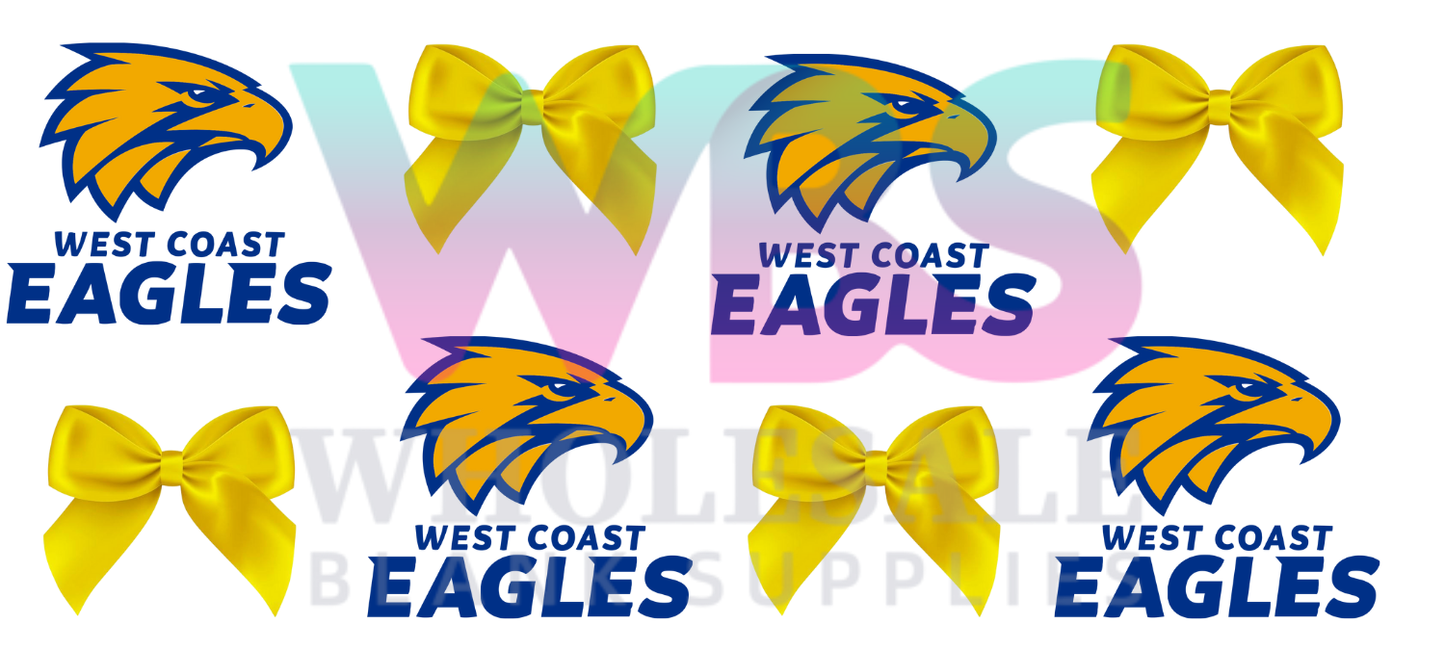 16oz UV DTF Libbey Wrap AFL west coast eagles bows #a405