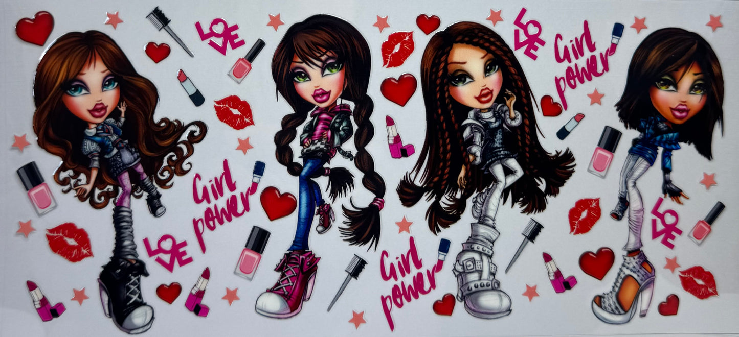 16oz UV DTF Libbey Wrap Bratz dolls girl power #a196