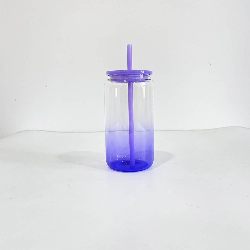 BULK BUYS | 6/12 pack | 16oz Ombre Glass Libbey | Colour Lid | Colour Straw