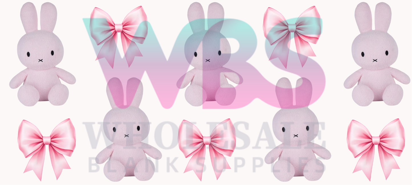 16oz UV DTF Libbey Wrap Bows Miffy Bright Pink #A390