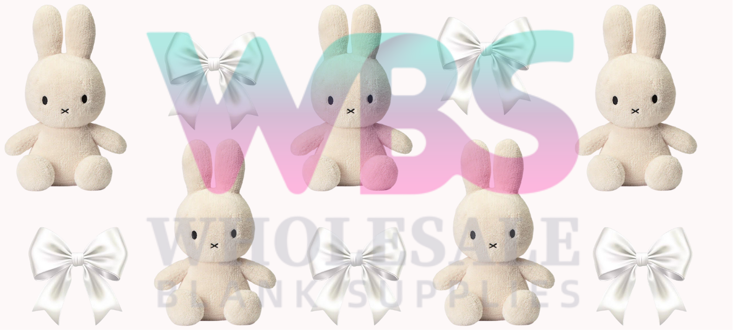 16oz UV DTF Libbey Wrap Bows Miffy White Cream #A370