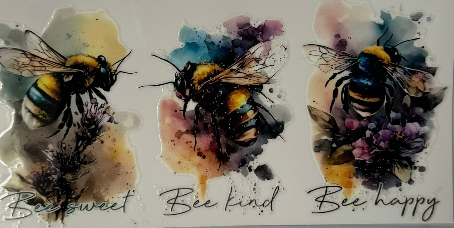 16oz UV DTF Libbey Wrap Bee Sweet Kind Happy #W183