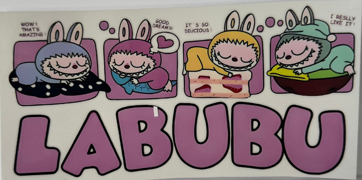 16oz UV DTF Libbey Wrap Labubu Purple #W191