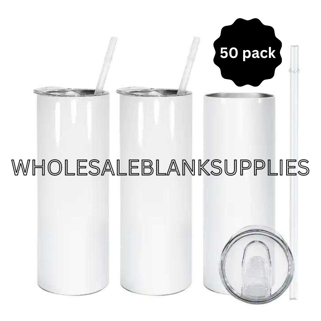 BULK BUY 50 x ✨ 20oz Sublimation Skinny Tumbler – Straight ✨