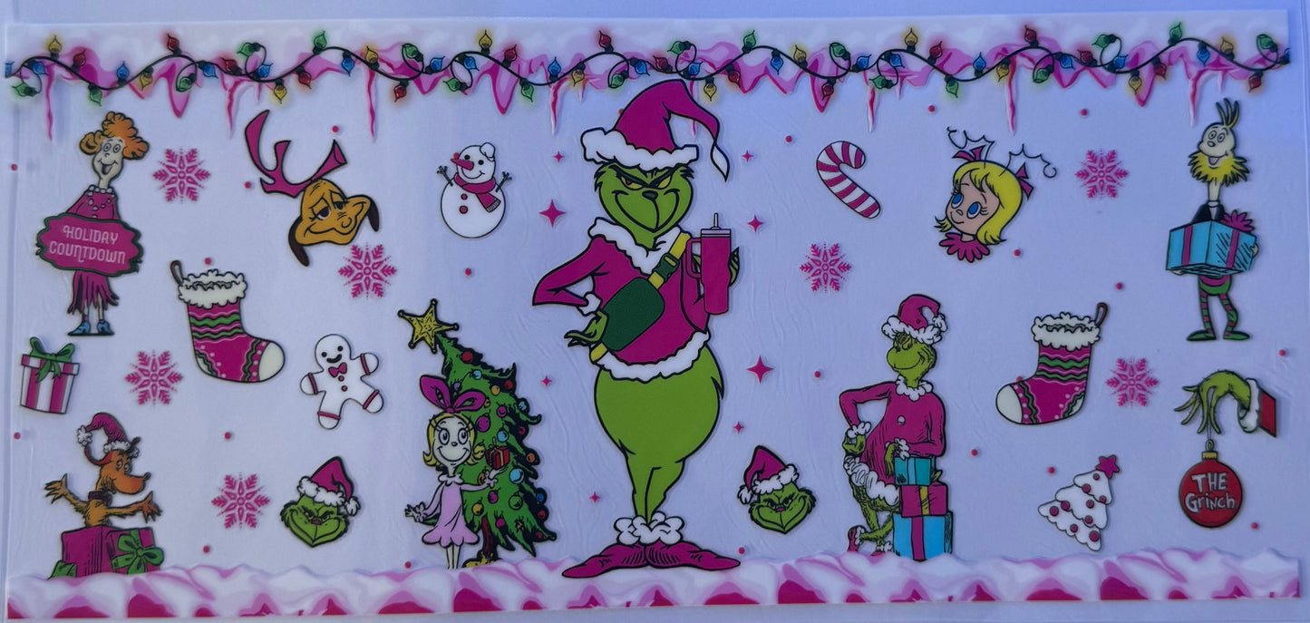 16oz UV DTF Libbey Wrap Christmas W129