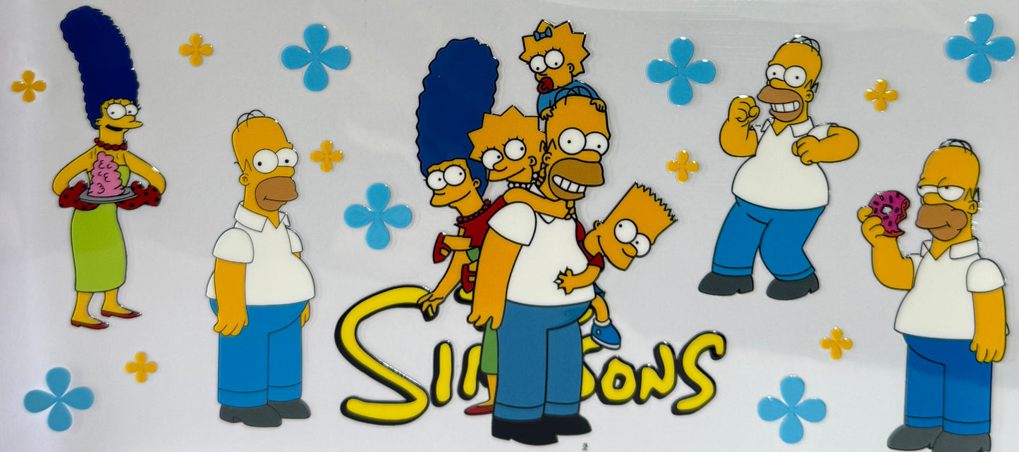 16oz UV DTF Libbey Wrap the simpsons family #a109