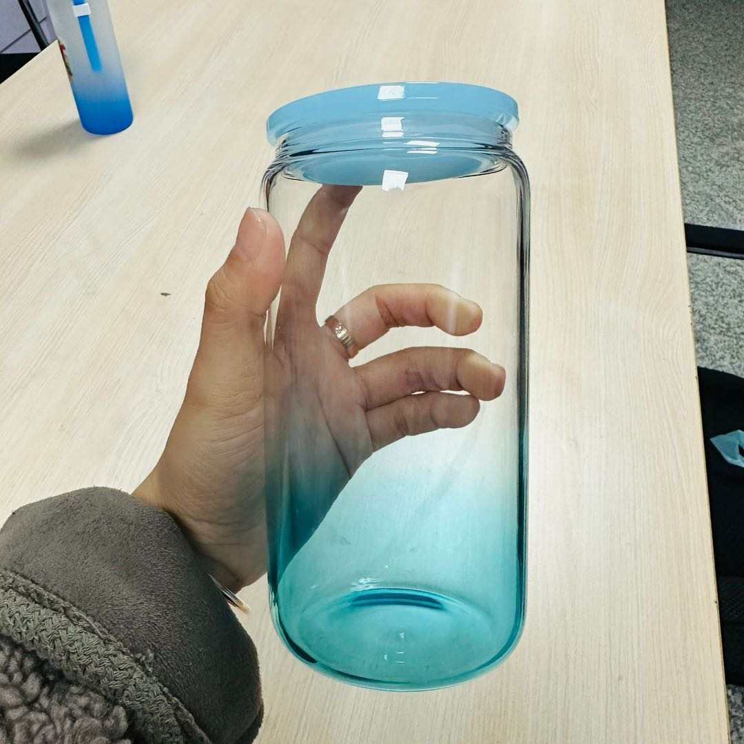 BULK BUYS | 6/12 pack | 16oz Ombre Glass Libbey | Colour Lid | Colour Straw