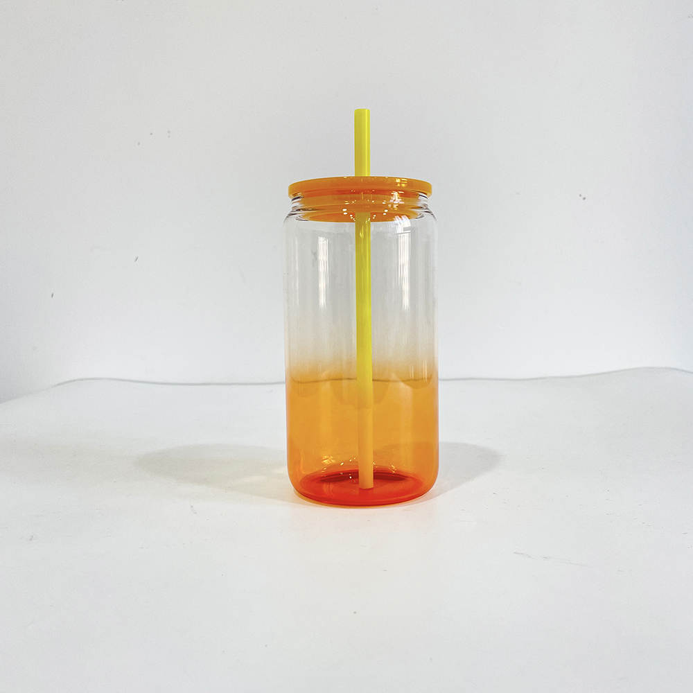 BULK BUYS | 6/12 pack | 16oz Ombre Glass Libbey | Colour Lid | Colour Straw