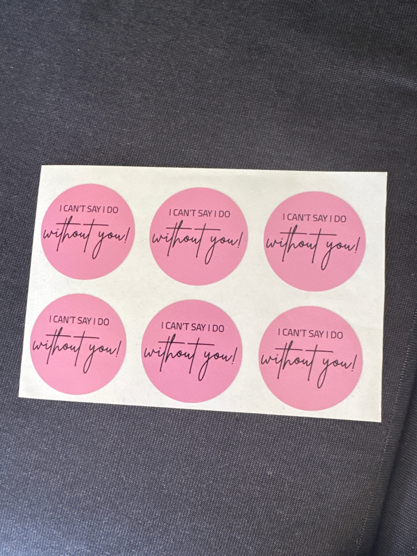 Circle pink sticker, I can’t say I do without you - 5.5cm