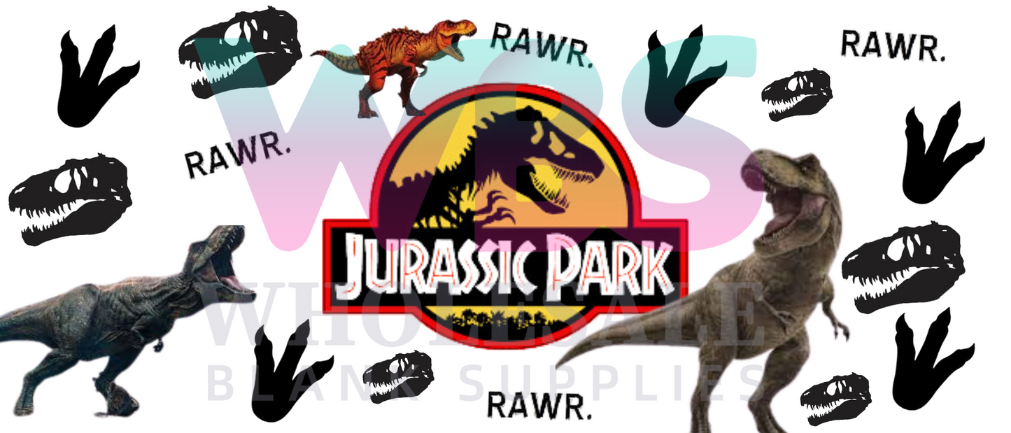 16oz UV DTF Libbey Wrap - Jurassic Park Dinosaurs #90