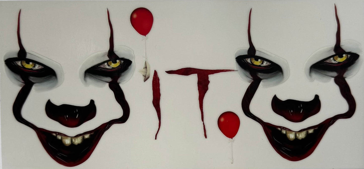 16oz UV DTF Libbey Wrap Pennywise Clown #W177