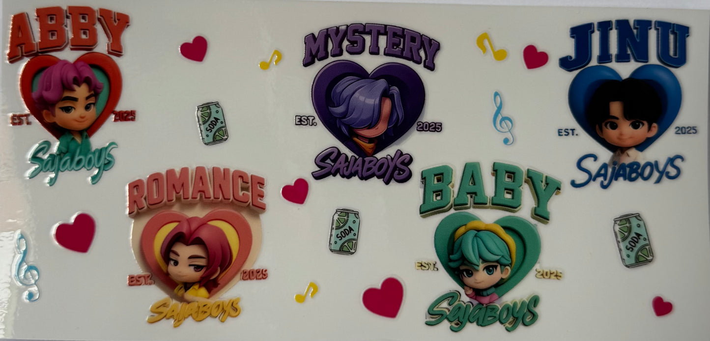 16oz UV DTF Libbey Wrap Kpop – HUNTRIX K-POP SAJA BOYS #W164