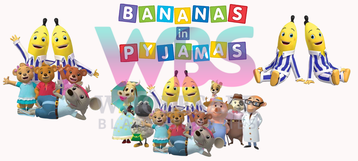 16oz UV DTF Libbey Wrap BANANAS IN PYJAMAS #A417