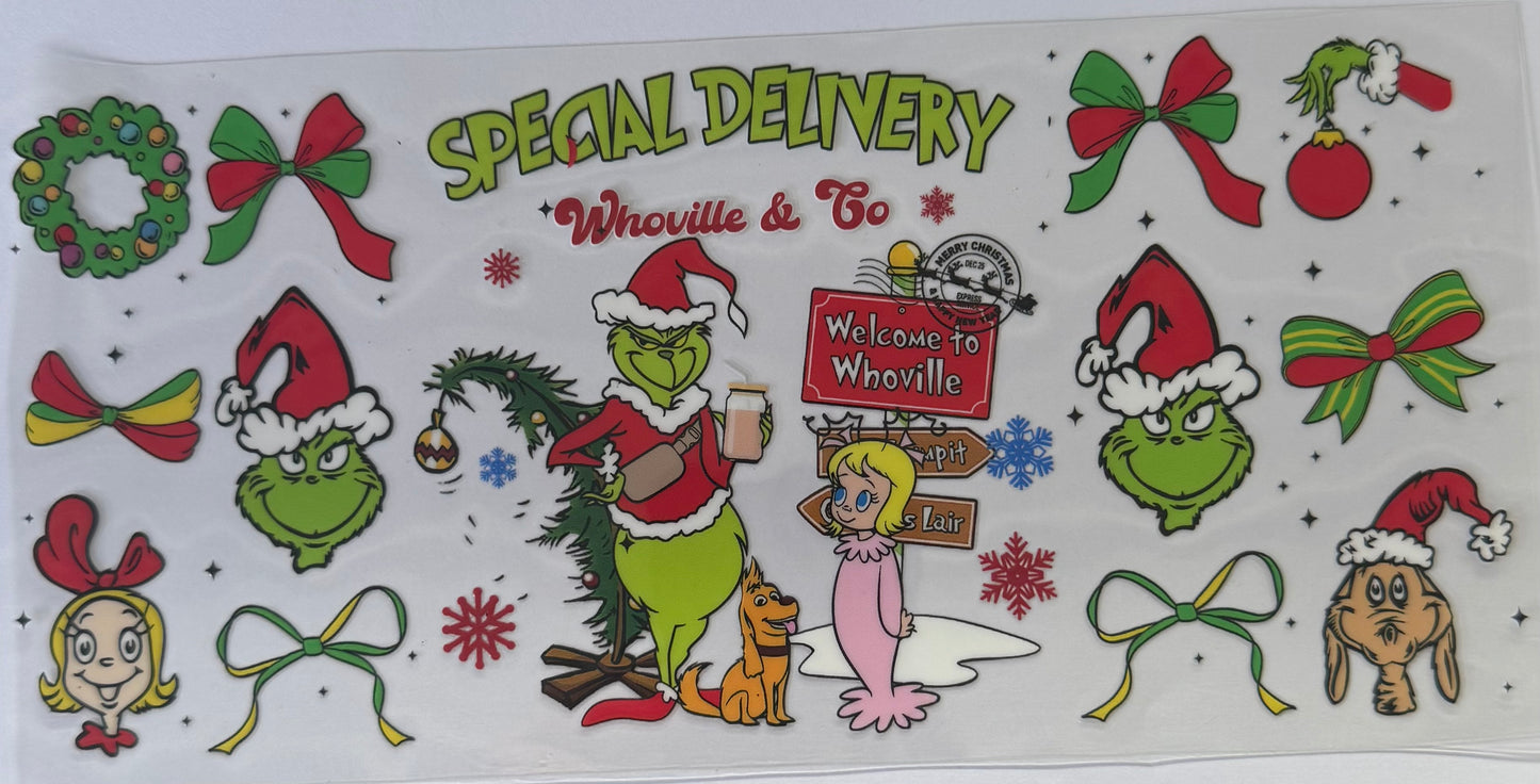 16oz UV DTF Libbey Wrap Christmas W95