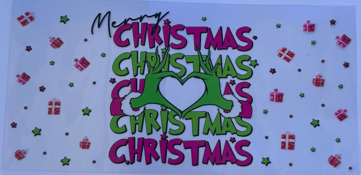 16oz UV DTF Libbey Wrap Christmas W137