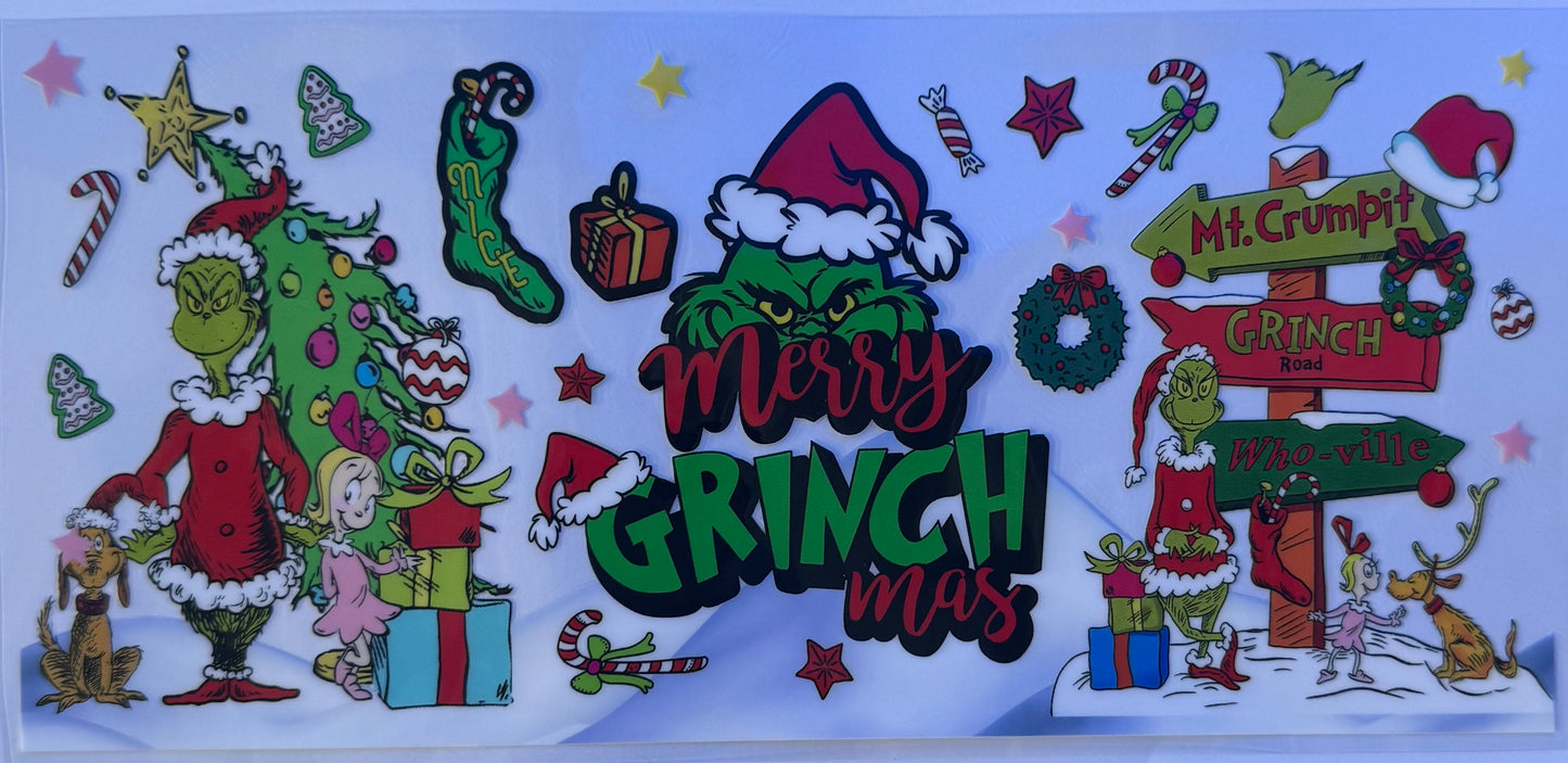 16oz UV DTF Libbey Wrap Christmas W123