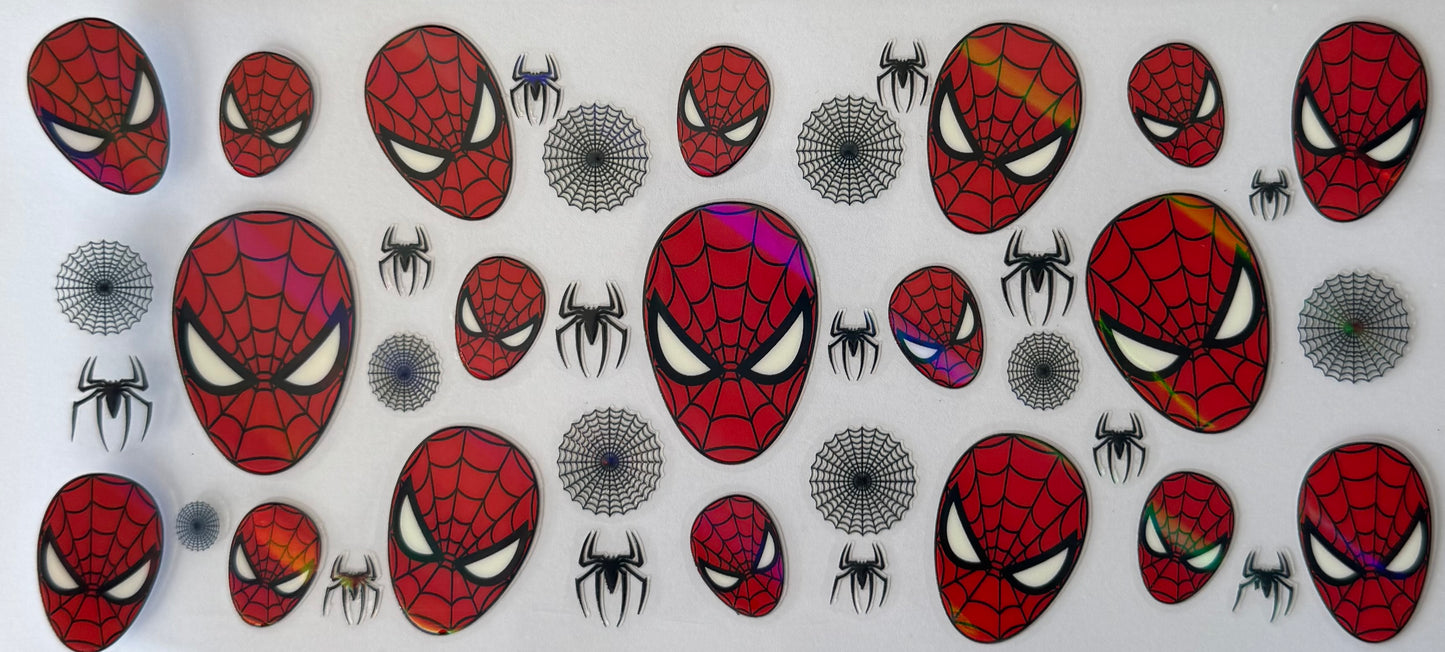 16oz UV DTF Libbey Wrap holographic Spider man head #650