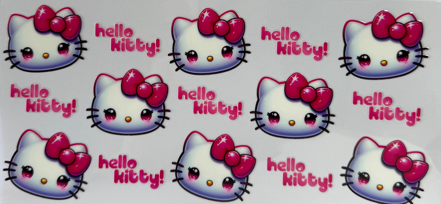 16oz UV DTF Libbey Wrap Hello Kitty Hot Pink #a144