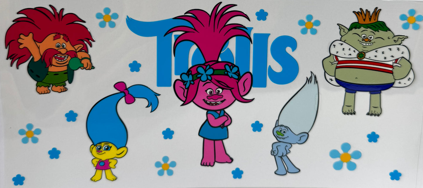 16oz UV DTF Libbey Wrap Trolls #a77