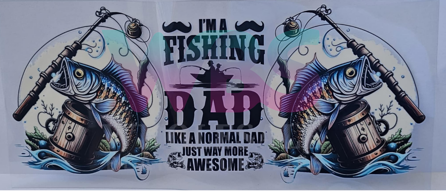 16oz UV DTF Libbey Wrap Fishing Dad Awesome #362