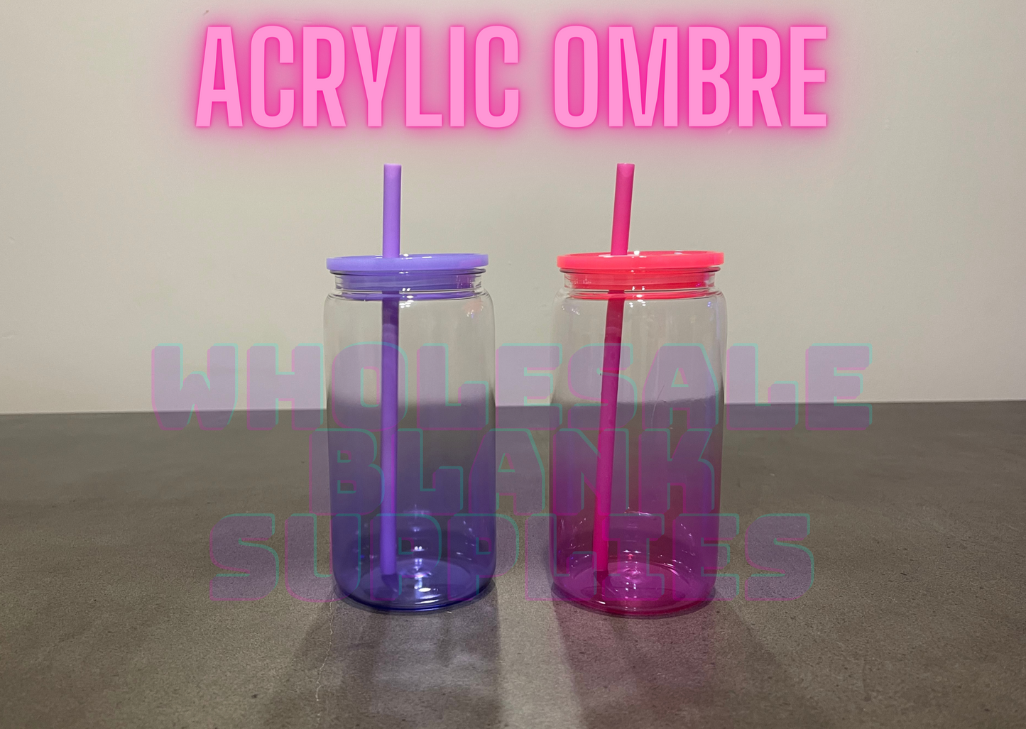 💧 ACRYLIC 16oz Ombre Libbey Cup ✨