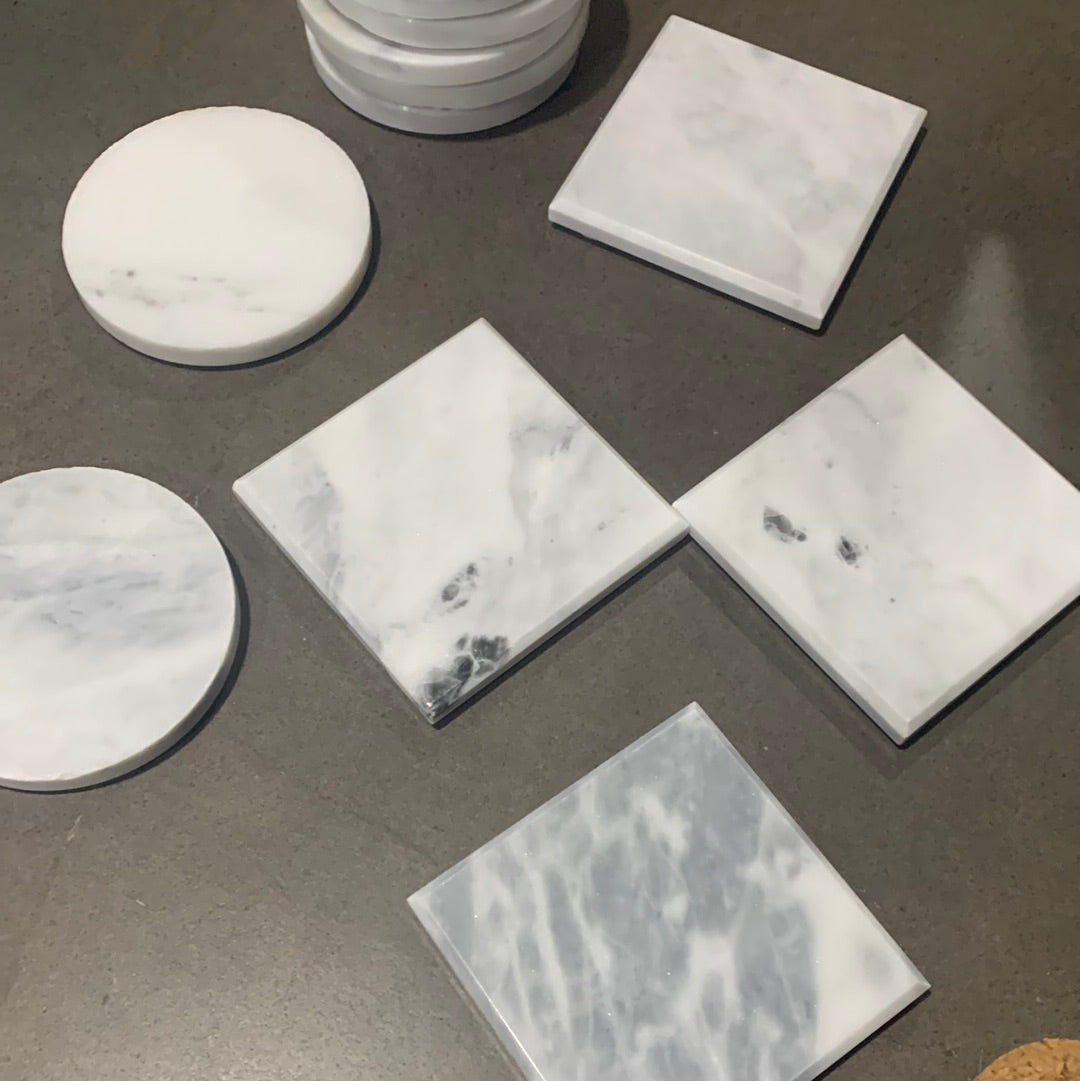 Marble Round Coaster - 10cm
