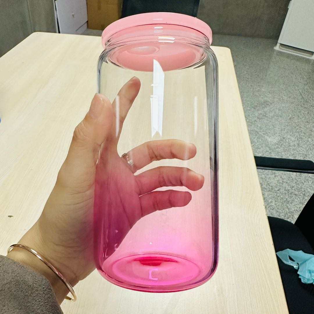 BULK BUYS | 6/12 pack | 16oz Ombre Glass Libbey | Colour Lid | Colour Straw