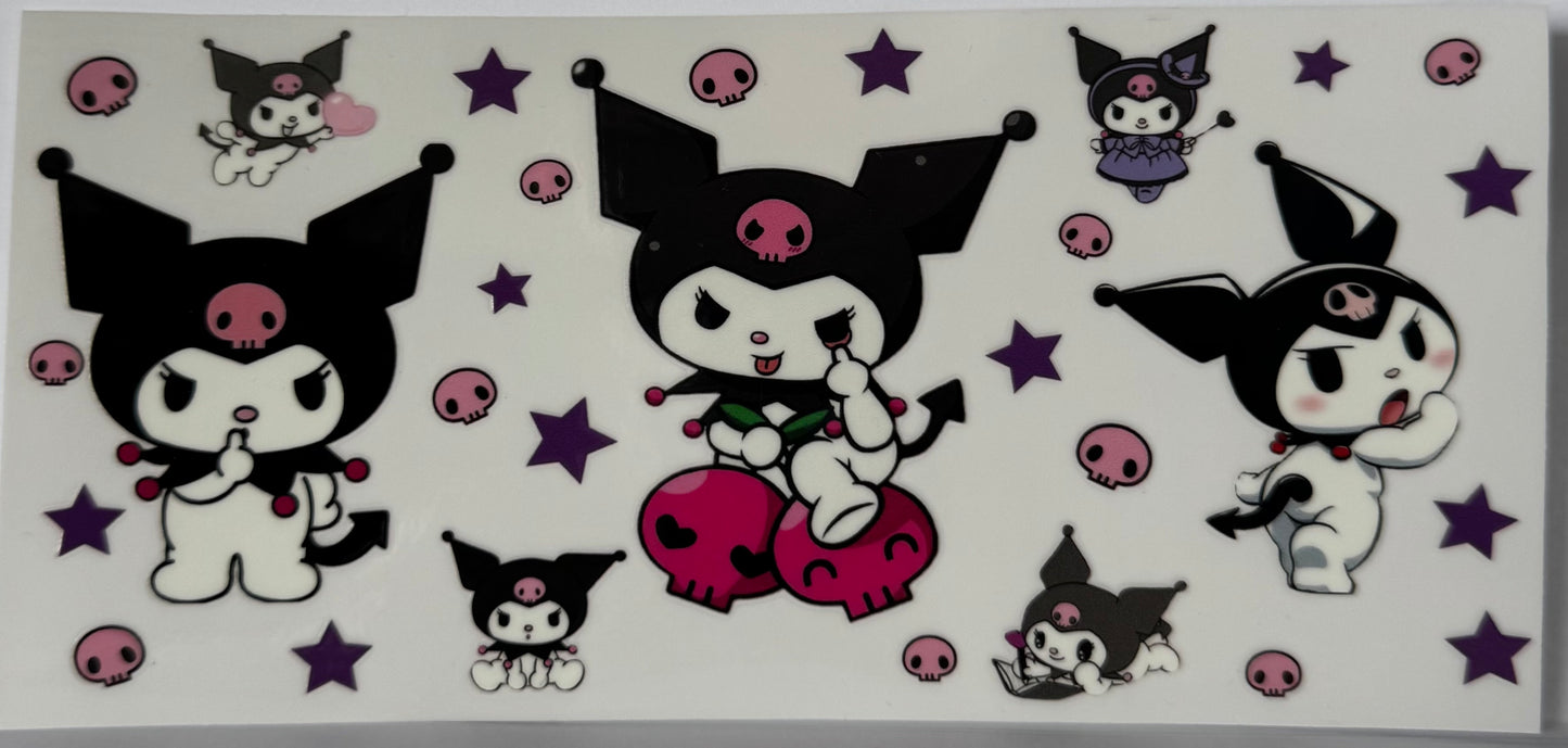 16oz UV DTF Libbey Wrap Kuromi Devil #W185