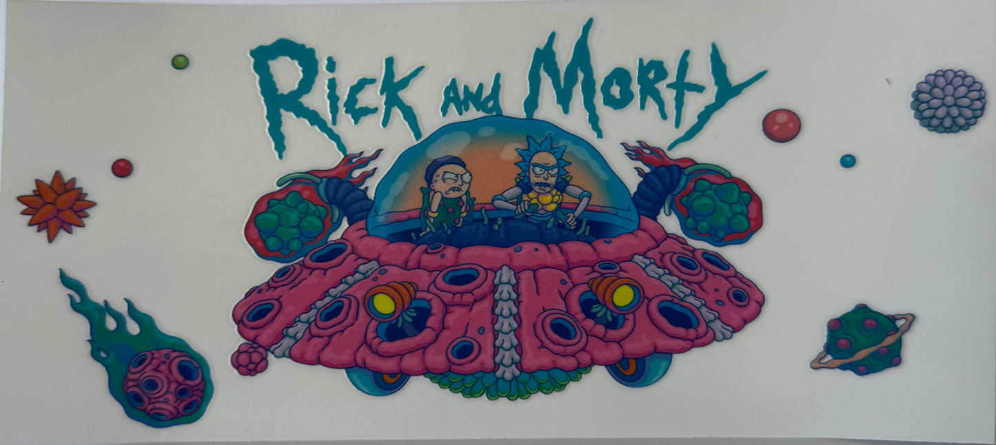 16oz UV DTF Libbey Wrap Rick & Morty Teal #W198