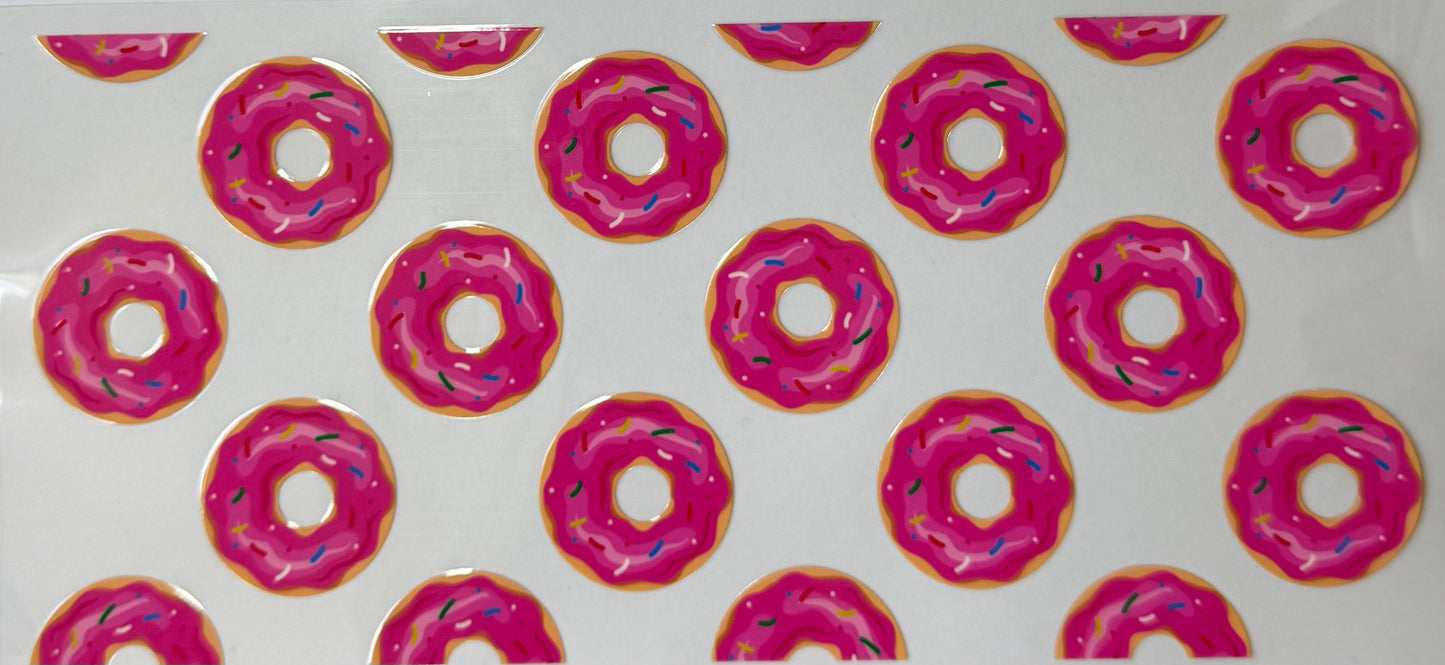 16oz UV DTF Libbey Wrap pink donuts #678