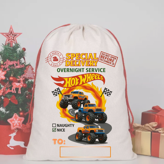 HOT WHEELS SANTA SACK DTF – SPECIAL DELIVERY DTF Print  🎅💌 pre order