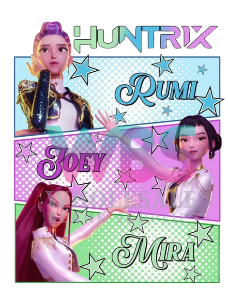 UV DTF Decal - HUNTRIX KPOP RUMI JOEY MIRA SODA POP #F1