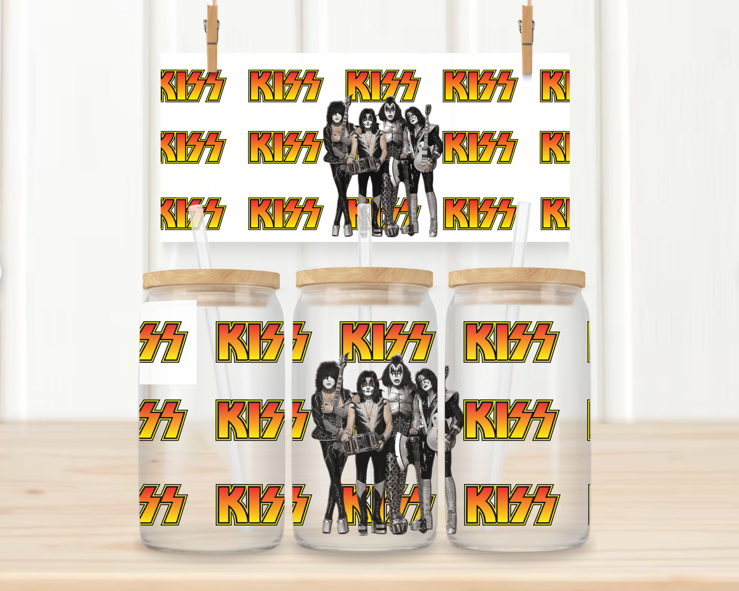 16oz UV DTF Libbey Wrap – KISS Band #W22