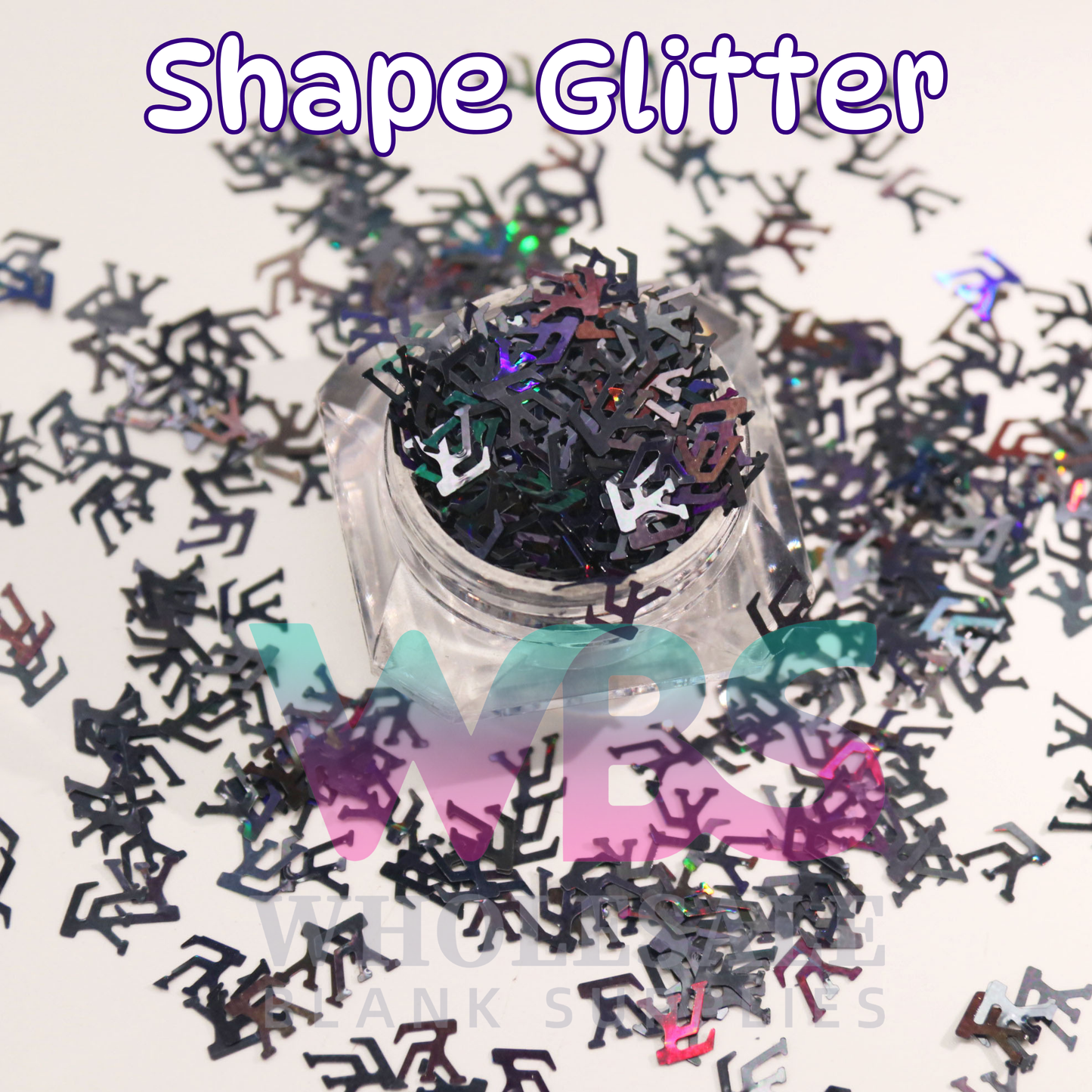 Shapes Glitter | Black Holographic Designer Louis Vuitton LV