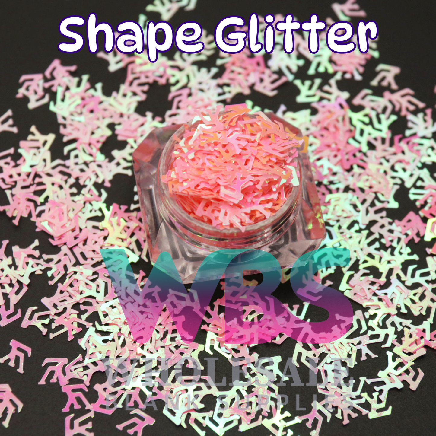 Shapes Glitter | Pink Holographic Designer Louis Vuitton LV