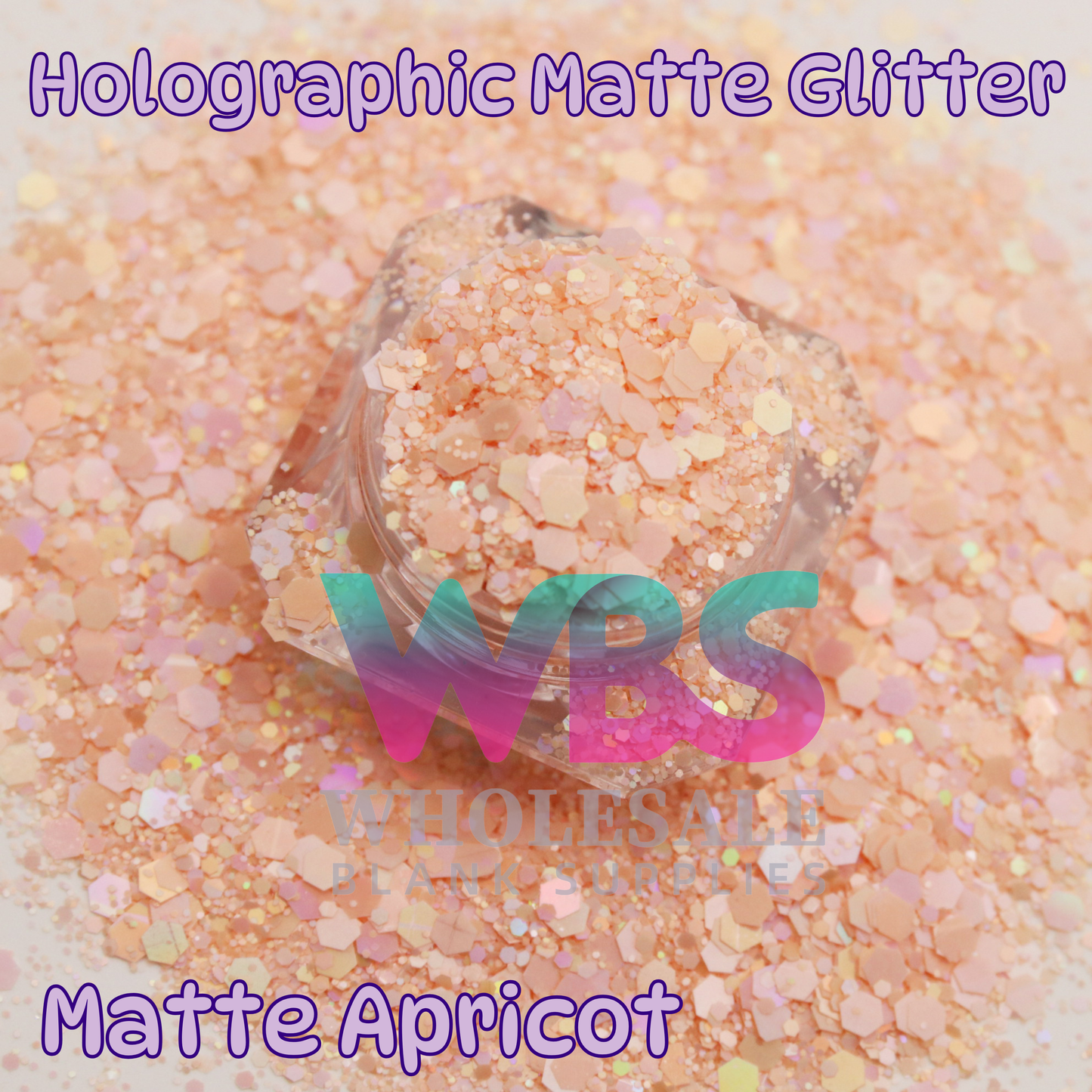 Holographic Matte Apricot Chunky Glitter | 50gm