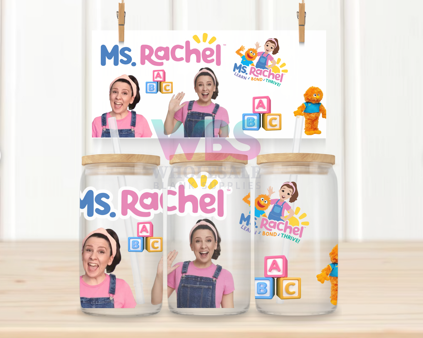 16oz UV DTF Libbey Wrap – Ms Rachel Kids #W36