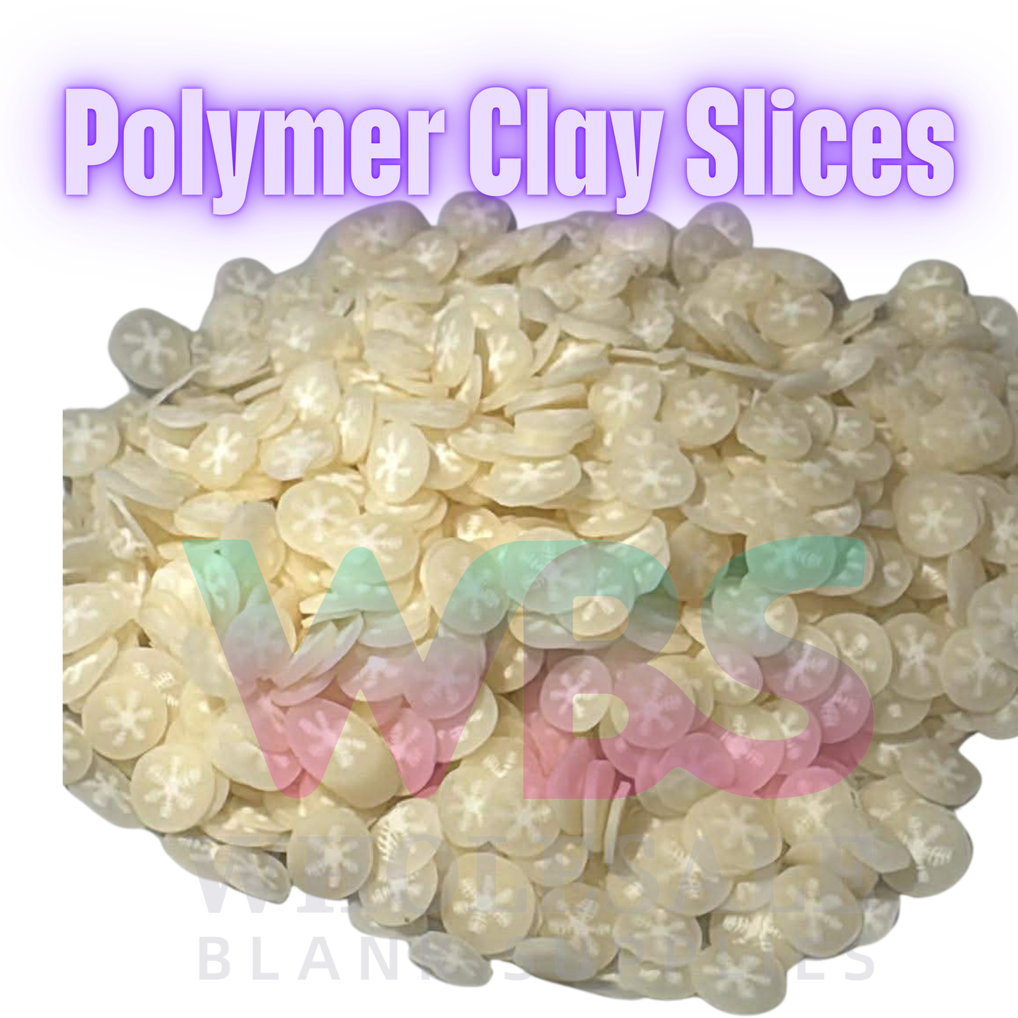 Polymer Clay Slices – 50gm Bag 🍭✨ Snow Flakes Christmas