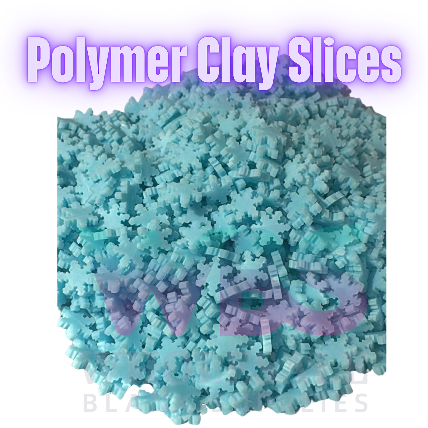 Polymer Clay Slices – 50gm Bag 🍭✨ Blue Snow Flake Christmas