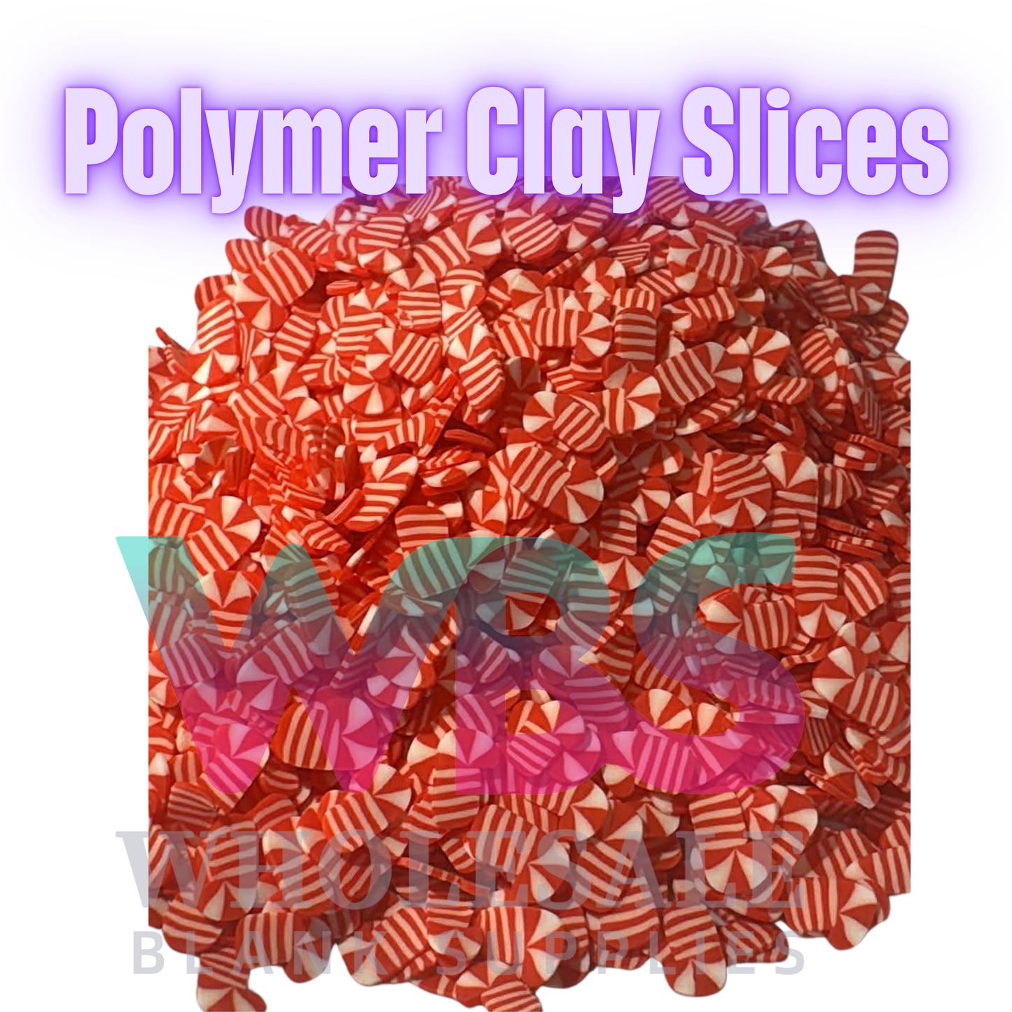 Polymer Clay Slices – 50gm Bag 🍭✨ Red Candy Cane Christmas